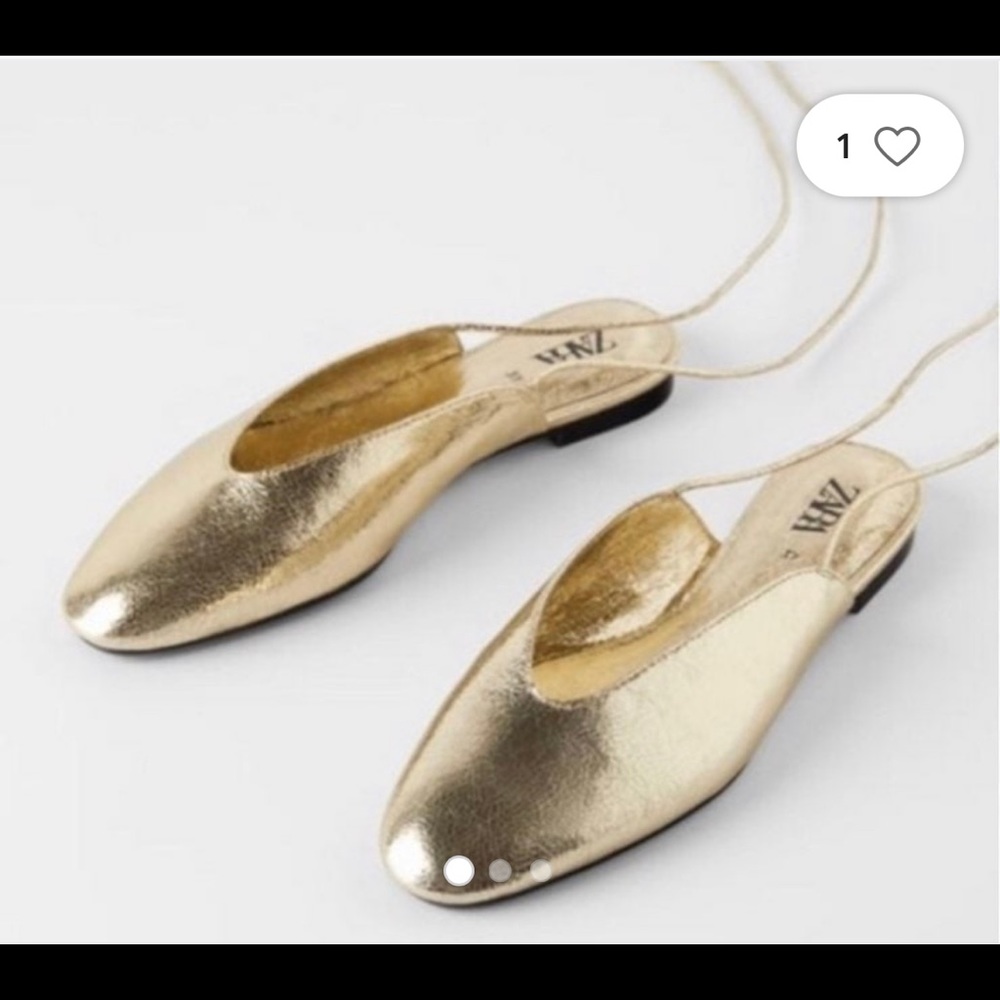 Zara Gold Wrap Flats